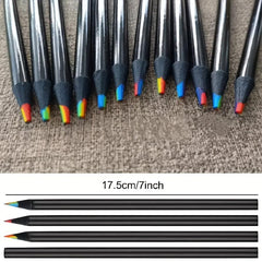 4pcs Cute 7 Rainbow Pencils for Art School Supplies