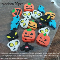 20pcs Halloween Erasers For Kids Bulk 6 Styles Mini Erasers Assortment