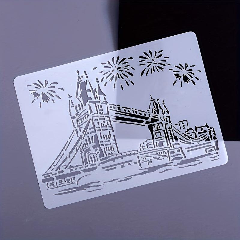 5pcs A4 Lacy Ruler Painting Template DIY Manual Graffiti Architectural Series