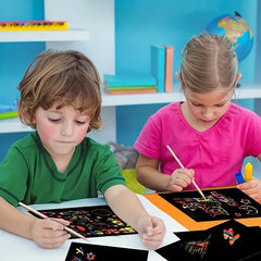 59pcs Rainbow Scratch Paper Kit for Kids - Educational Craft Art Supplies