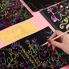 59pcs Rainbow Scratch Paper Kit for Kids - Educational Craft Art Supplies