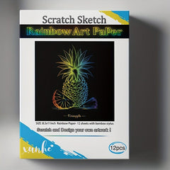 12pcs Scratch Art Paper Rainbow Scratch Paper Kids Painting Kit
