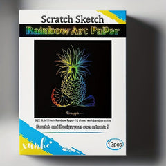 12pcs Scratch Art Paper Rainbow Scratch Paper Kids Painting Kit