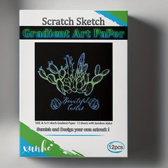 12pcs Scratch Art Paper Rainbow Scratch Paper Kids Painting Kit