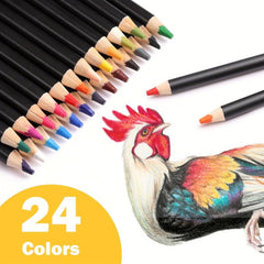 24-Color Watercolor Pencils Set for Art Supplies