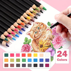 24-Color Watercolor Pencils Set for Art Supplies