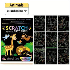 Kids Scratch Painting Art Set - Colorful DIY Doodle Paper Painting
