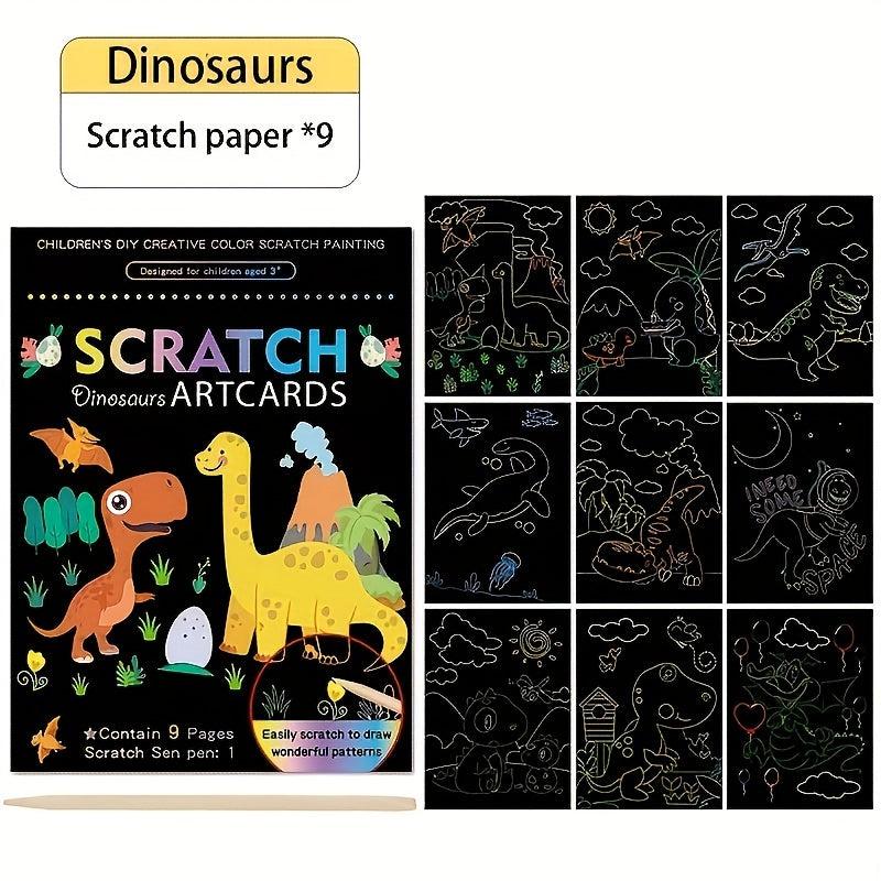 Kids Scratch Painting Art Set - Colorful DIY Doodle Paper Painting