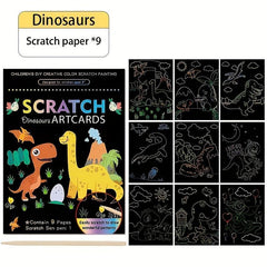 Kids Scratch Painting Art Set - Colorful DIY Doodle Paper Painting