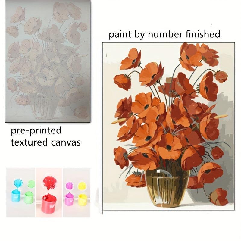 Red Flower Pattern Adult Children Hand Coloring