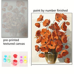 Red Flower Pattern Adult Children Hand Coloring