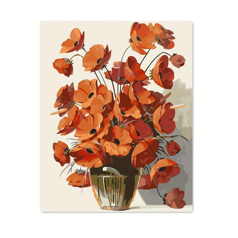 Red Flower Pattern Adult Children Hand Coloring