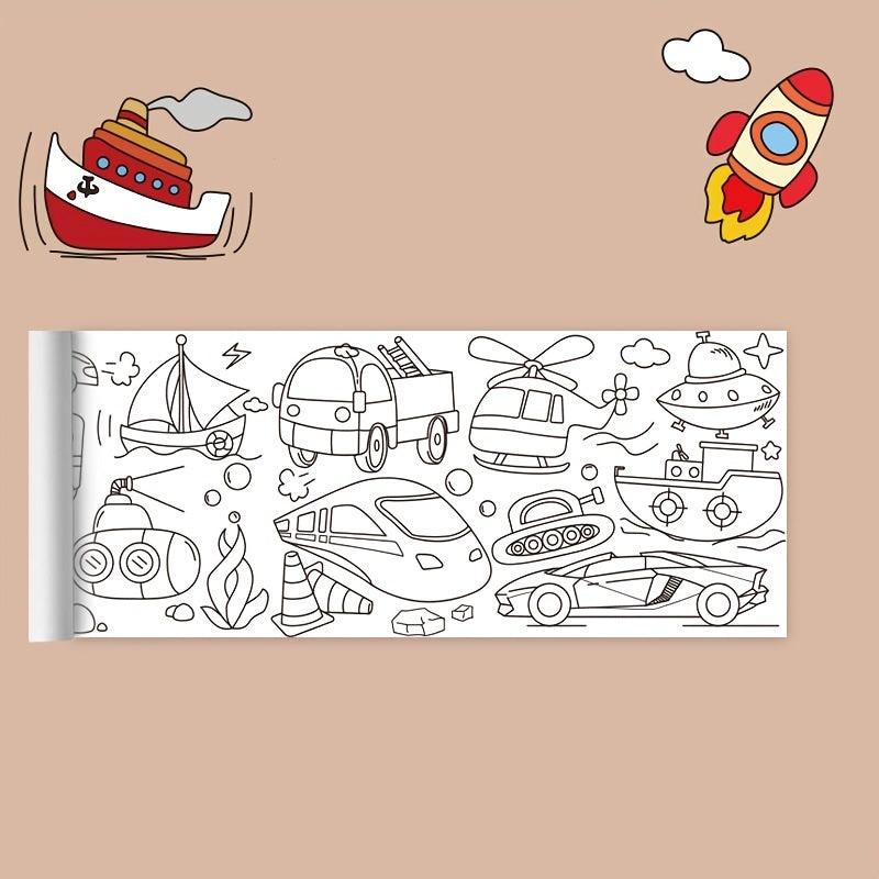 Children's Art Paper, Graffiti Scroll for Kids, Coloring Stickers