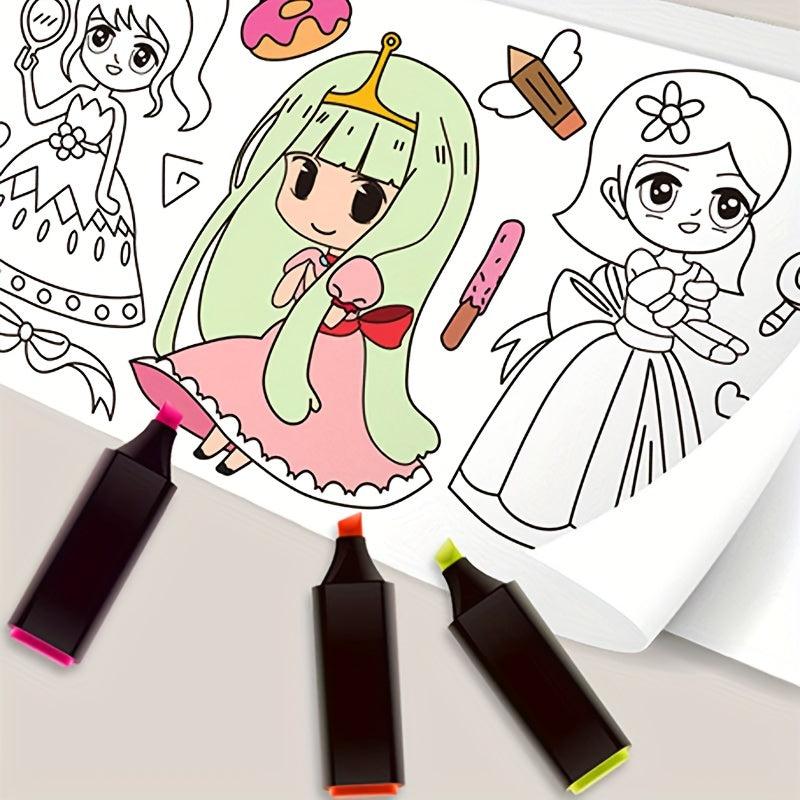 Children's Art Paper, Graffiti Scroll for Kids, Coloring Stickers