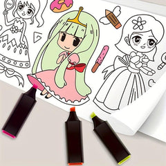 Children's Art Paper, Graffiti Scroll for Kids, Coloring Stickers