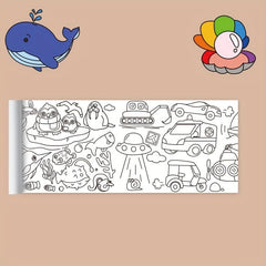 Children's Art Paper, Graffiti Scroll for Kids, Coloring Stickers