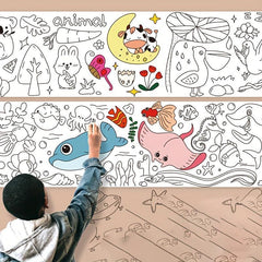 Children's Art Paper, Graffiti Scroll for Kids, Coloring Stickers