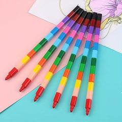 Stacking Crayons 12 Colors Stackable Pencils
