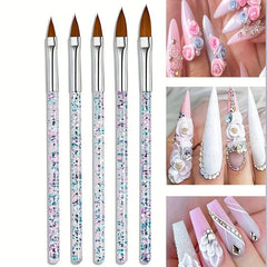 5pcs Nail Art Painted Crystal Pen Set