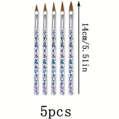 5pcs Nail Art Painted Crystal Pen Set