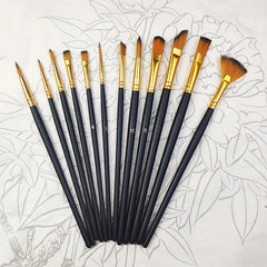 12pcs Special Shaped Pen Head Nylon Painting Pen Set