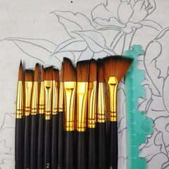 12pcs Special Shaped Pen Head Nylon Painting Pen Set
