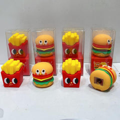 2pcs Fast Food Pencil Sharpeners - French Fries & Burger Design