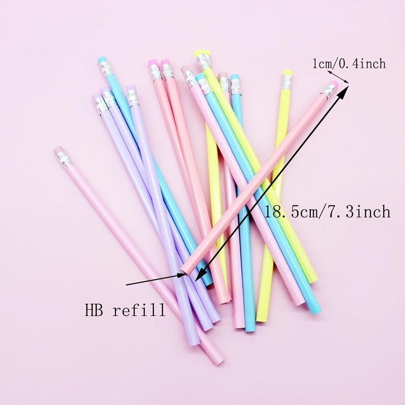 30pcs Macaron Triangle Pencil Sketch Drawing Brush School Supplies