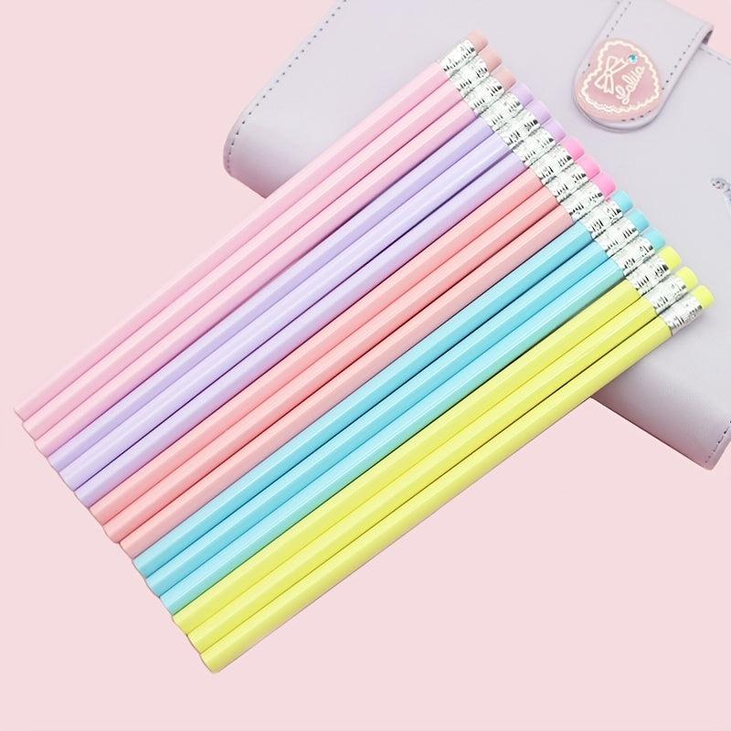 30pcs Macaron Triangle Pencil Sketch Drawing Brush School Supplies