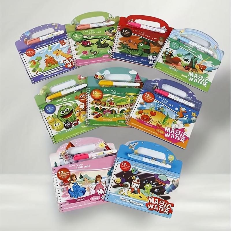 Kids Portable Water Painting Book, Dinosaur Princess Theme
