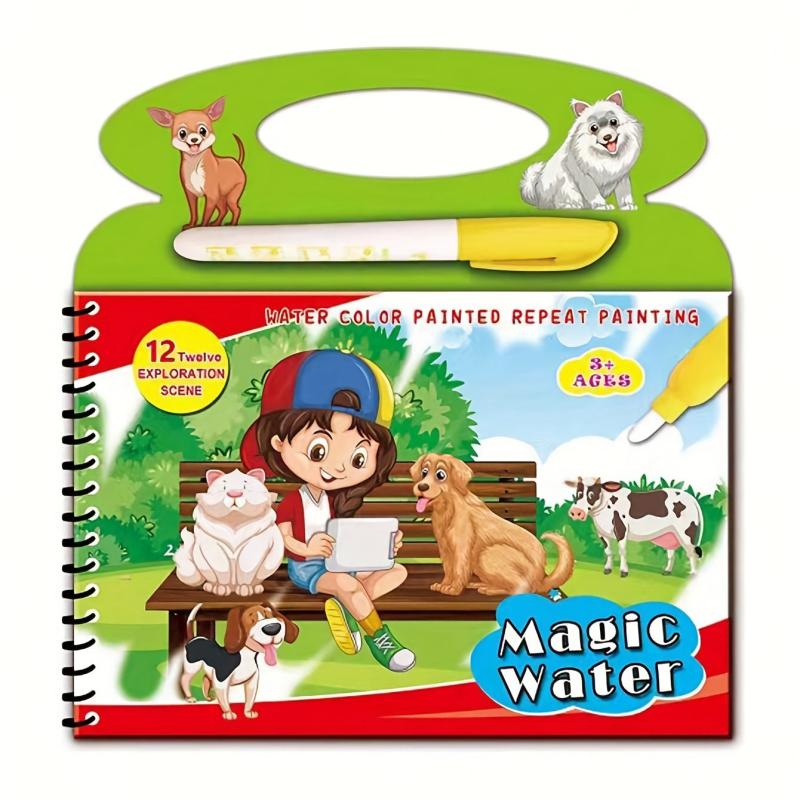 Kids Portable Water Painting Book, Dinosaur Princess Theme