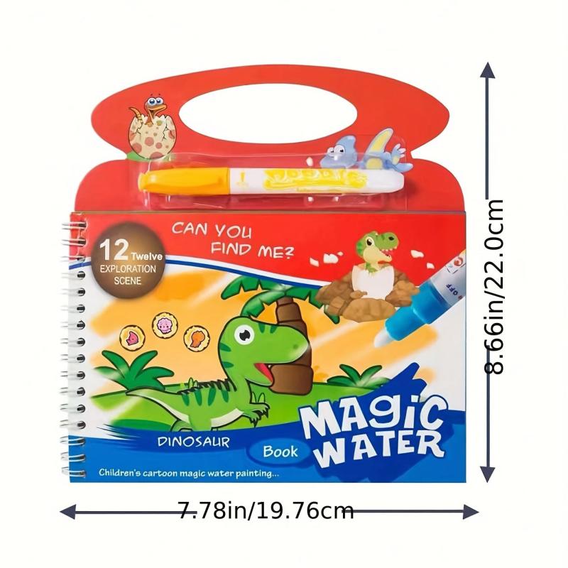 Kids Portable Water Painting Book, Dinosaur Princess Theme