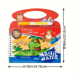 Kids Portable Water Painting Book, Dinosaur Princess Theme