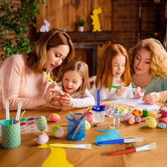 8pcs Kindergarten Paint Brushes Easy Clean Hold Round Flat Acrylic Brushes