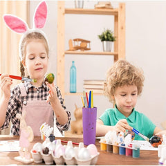 8pcs Kindergarten Paint Brushes Easy Clean Hold Round Flat Acrylic Brushes
