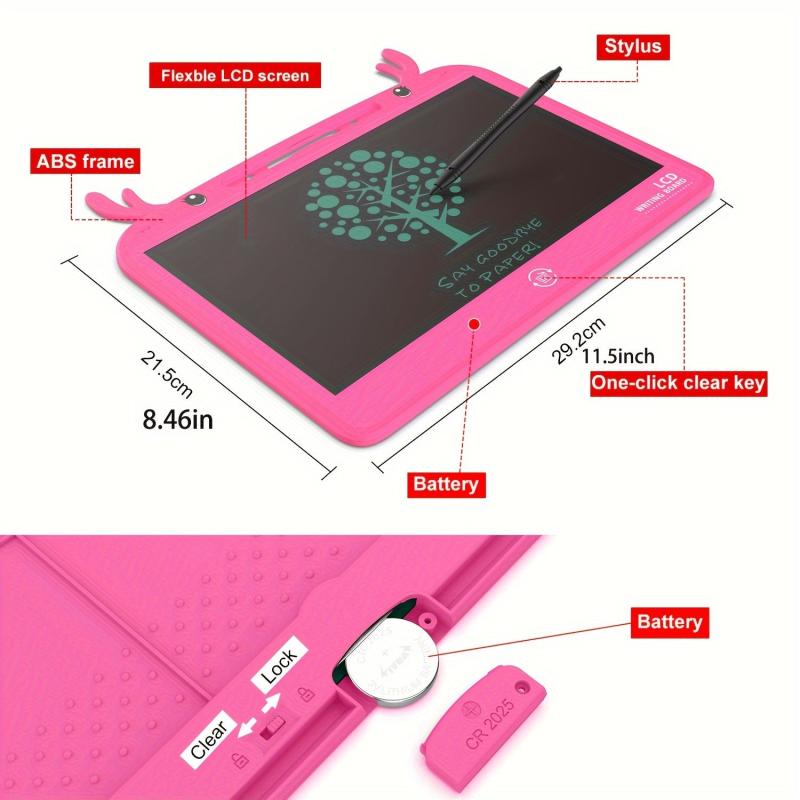 LCD Writing Tablet 34x29 cm Erasable Toy Doodle Drawing Board