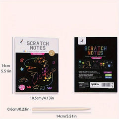 Rainbow Scratch Paper Set Magic Art Craft Supplies Painting Mat DIY Toy