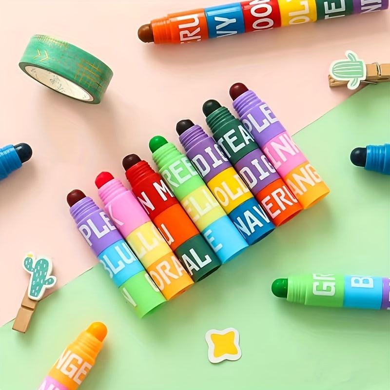 2pcs Fluorescent Crayon Set Eye-catching Jelly Marker