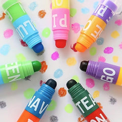 2pcs Fluorescent Crayon Set Eye-catching Jelly Marker