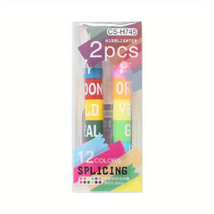 2pcs Fluorescent Crayon Set Eye-catching Jelly Marker