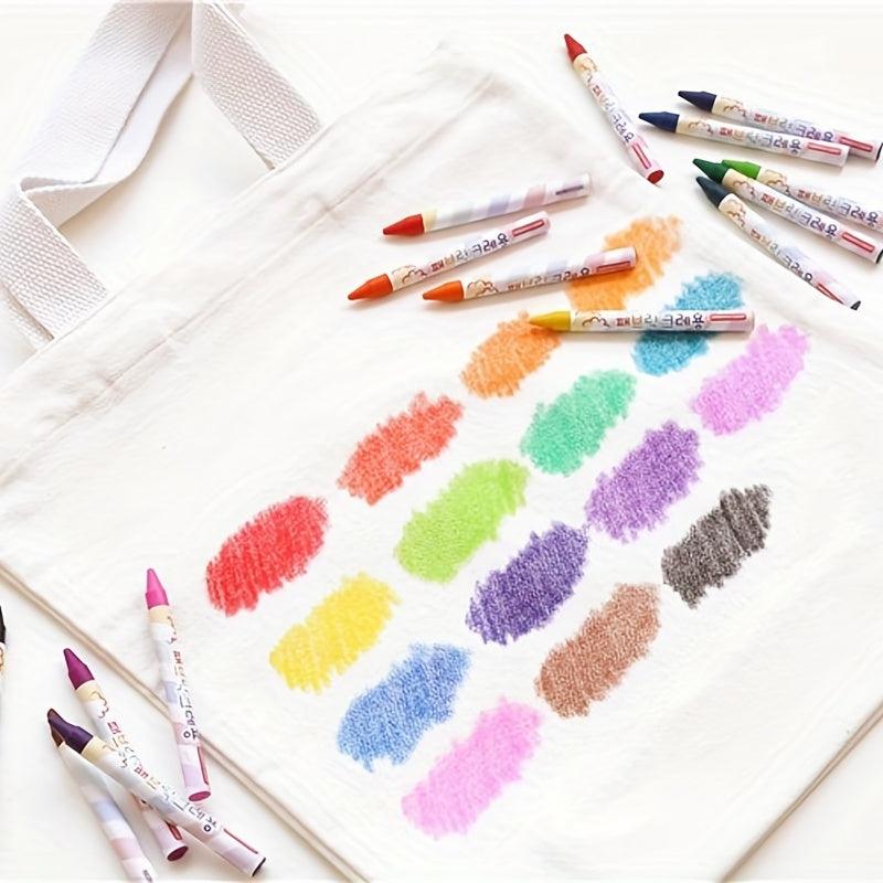 15pcs Crayon Cloth Painting Fabric Graffiti Children's Textile Pen