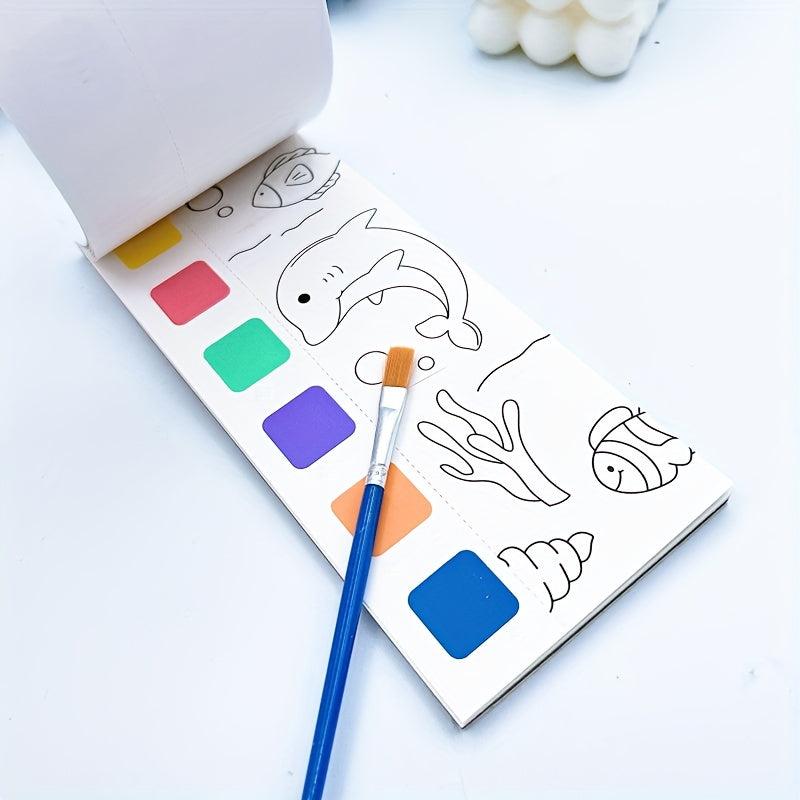 12pcs Watercolor Coloring Book for Kids with Paint Pen