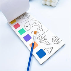 12pcs Watercolor Coloring Book for Kids with Paint Pen