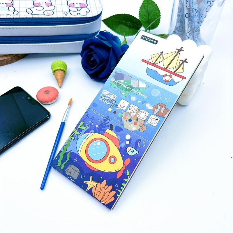 12pcs Watercolor Coloring Book for Kids with Paint Pen