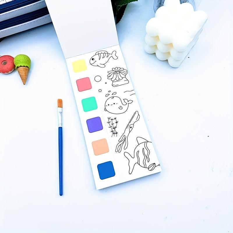 12pcs Watercolor Coloring Book for Kids with Paint Pen