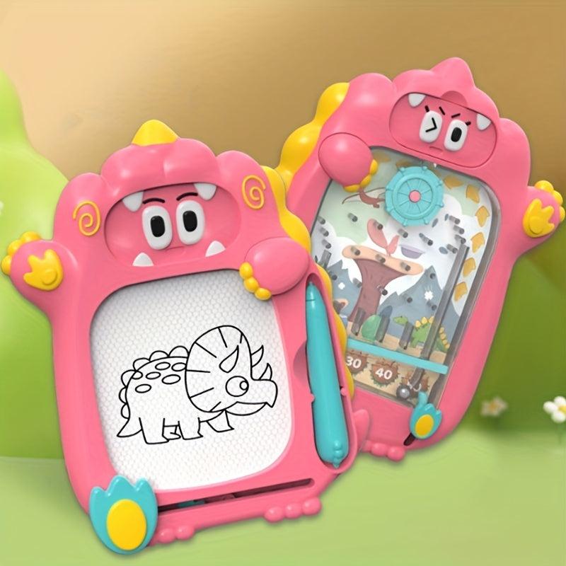Kids Dino Magnetic Drawing Board Maze Walking Beads Adventure Doodle Toy