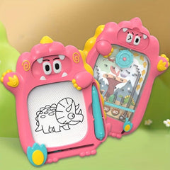 Kids Dino Magnetic Drawing Board Maze Walking Beads Adventure Doodle Toy