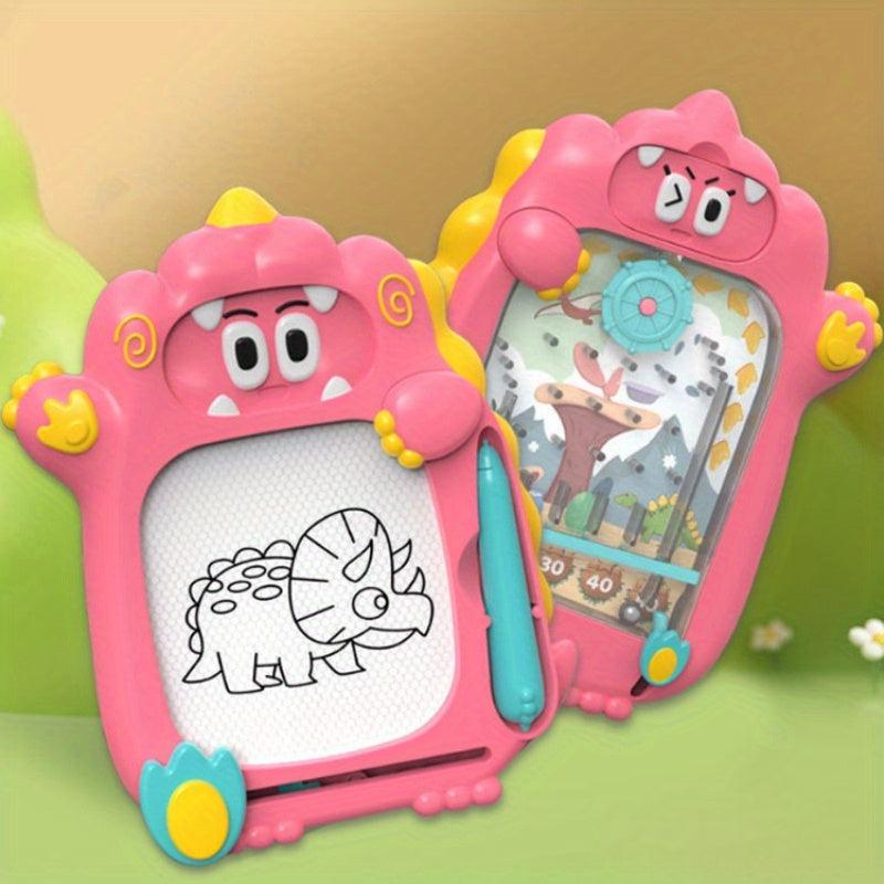 Kids Dino Magnetic Drawing Board Maze Walking Beads Adventure Doodle Toy