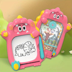 Kids Dino Magnetic Drawing Board Maze Walking Beads Adventure Doodle Toy