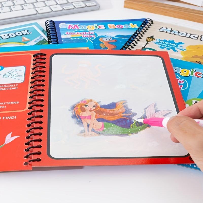 Children's Graffiti DIY Magic Water Painting Book with Brush